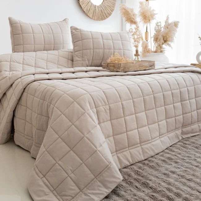 Alora Çift Kişilik Yatak Örtüsü Takımı / Ekru - 1