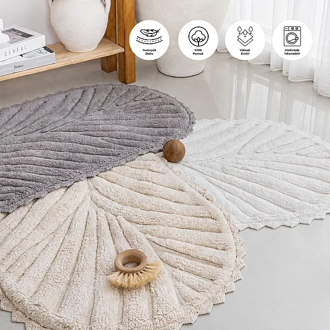 Arles %100 Pamuk 80x120 Banyo Paspası – Bej - 5