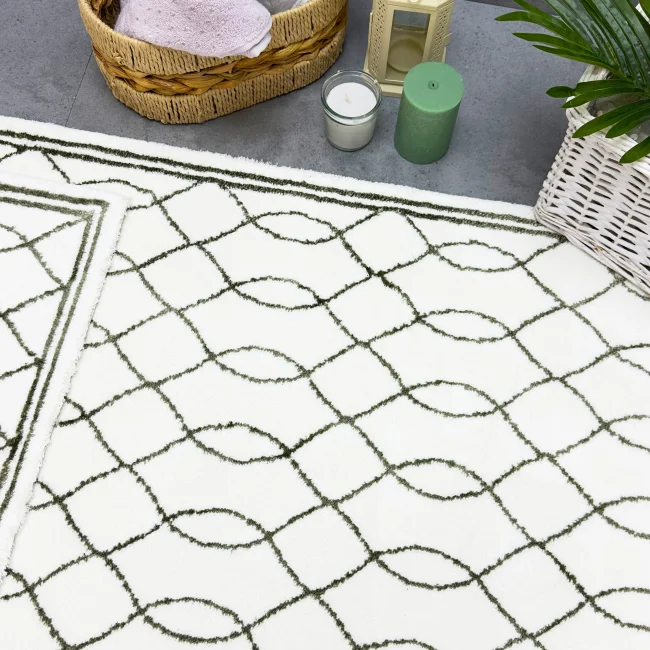 Arnera 2'li Pamuk Paspas / Ekru Yeşil - Zebra Casa (1)