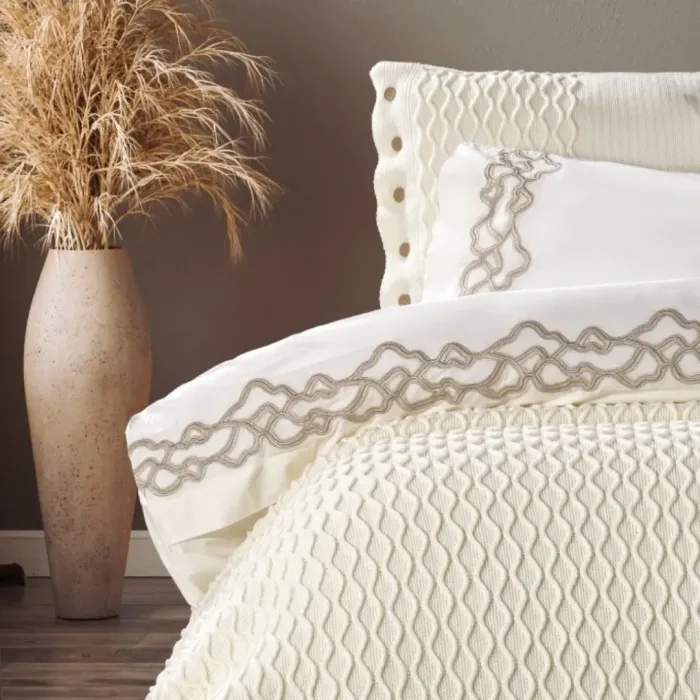 Asos 10 Parça Triko Yatak Seti / Krem - 5