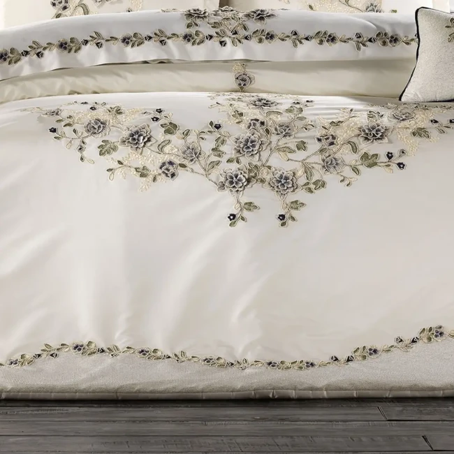 Azur Bedspread Set / Cream - Navy Blue - 5