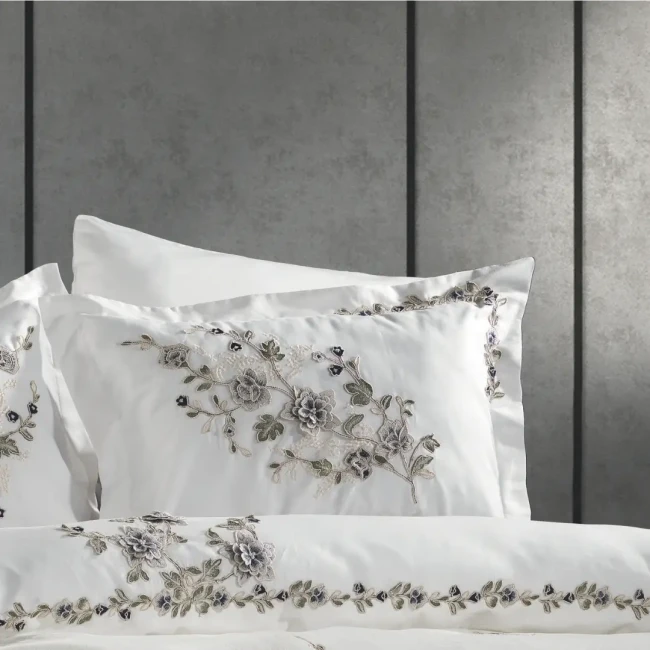 Azur 7 Pcs. Blanket Set Cream/Navy Blue - 5
