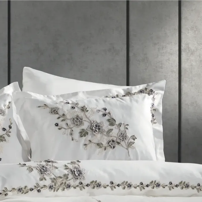 Azur 7 Pcs. Blanket Set Cream/Navy Blue - 5