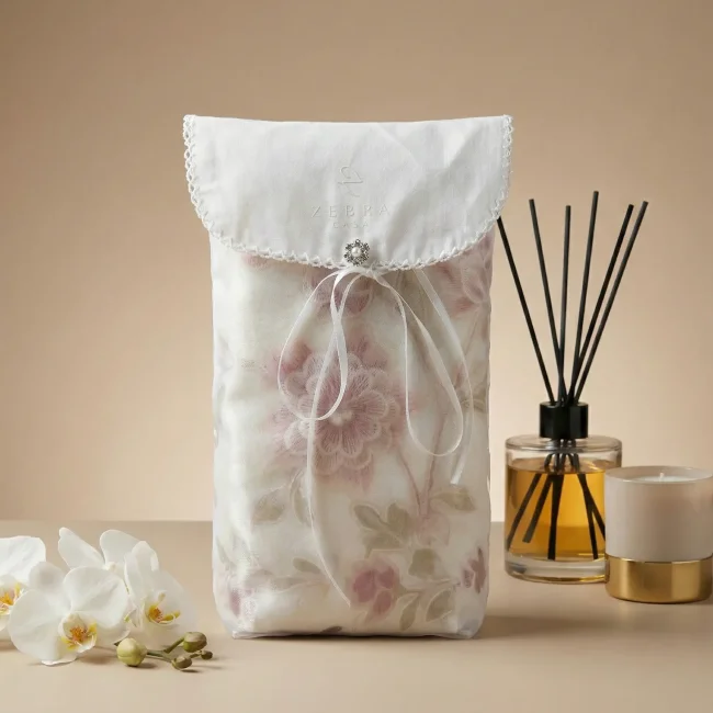 Azur Çeyizlik Keseli Havlu / Cappuccino-Bordo - 2