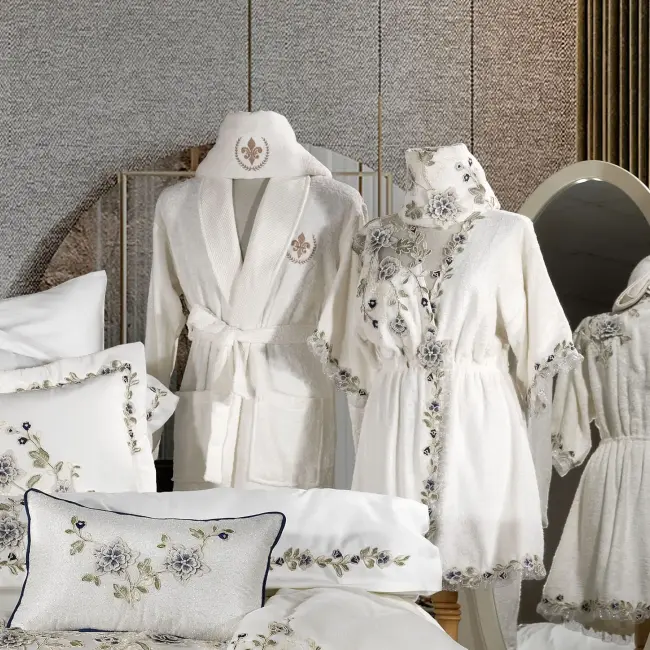 Azur Cream/Navy Blue 24 Pcs Premium Wedding Set - 3