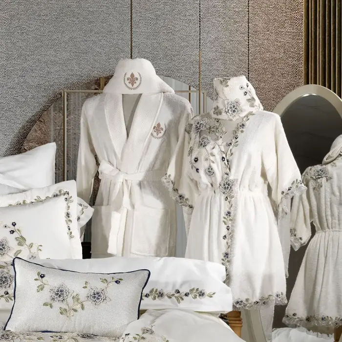 Azur Cream/Navy Blue 24 Pcs Premium Wedding Set - 3