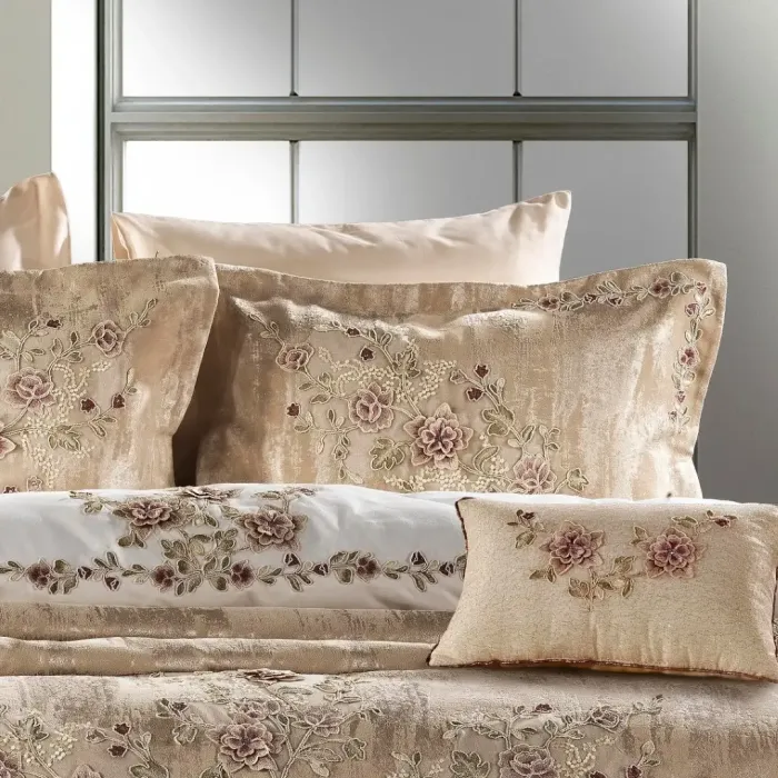 Azur Pique Set Cappuccino/Burgundy - 5