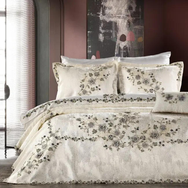 Azur Pique Set Cream/Navy Blue 