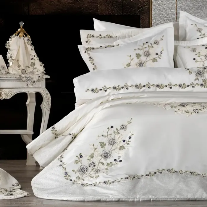 Azur 23 Parça Krem / Lacivert Premium Çeyiz Seti - 5