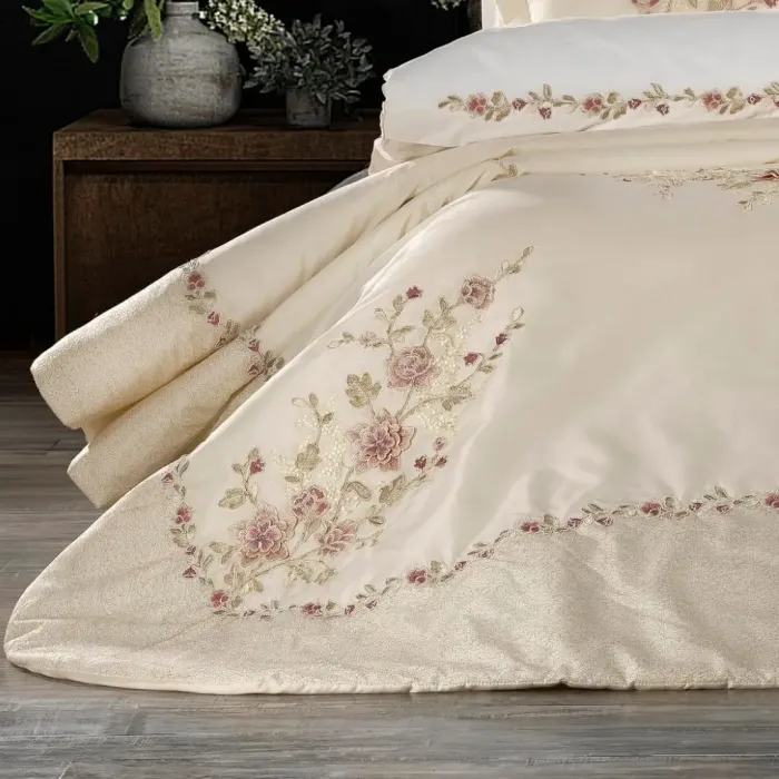 Azur Cappuccino/Bordo 3'lü Çeyiz Seti - 4