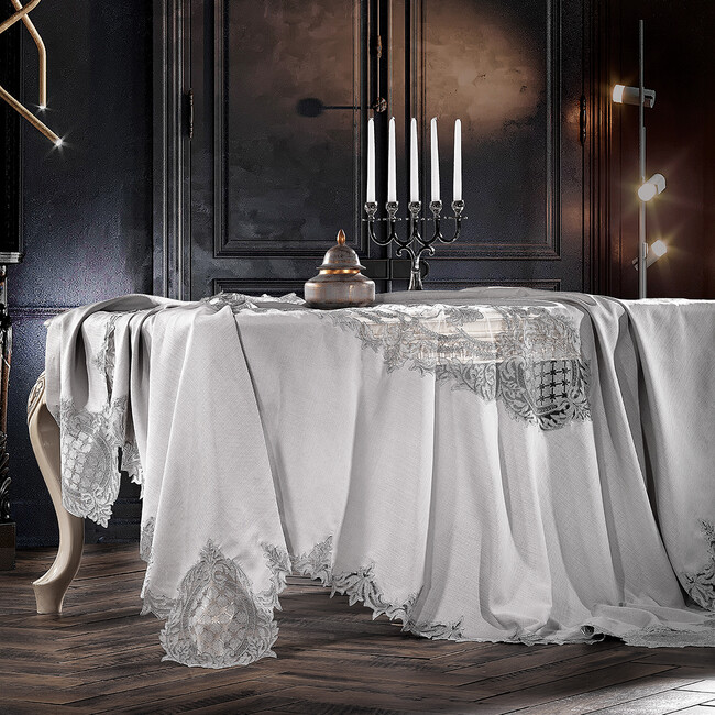 Zebra Casa - Baroque Masa Örtüsü Gri