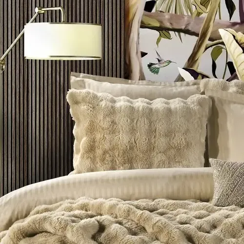 Bonny Çift Kişilik Nevresimli Yatak Örtüsü Seti / Bej - 2