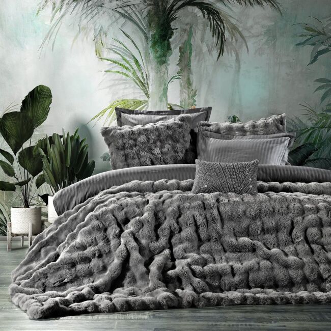 Bonny Çift Kişilik Nevresimli Yatak Örtüsü Seti / Gri - Zebra Casa