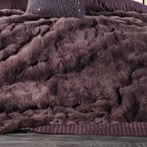 Bonny Çift Kişilik Nevresimli Yatak Örtüsü Seti / Mürdüm - 5