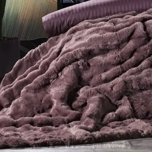 Bonny Çift Kişilik Nevresimli Yatak Örtüsü Seti / Mürdüm - 4