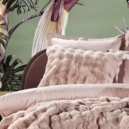 Bonny Çift Kişilik Nevresimli Yatak Örtüsü Seti / Pudra - Zebra Casa (1)