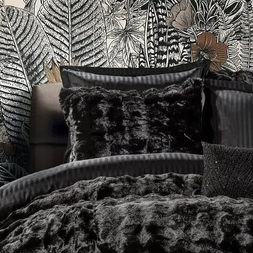 Bonny Çift Kişilik Nevresimli Yatak Örtüsü Seti / Siyah - Zebra Casa (1)