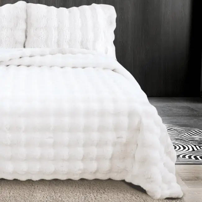 Bonny Kürk Yatak Örtüsü / Krem - 3