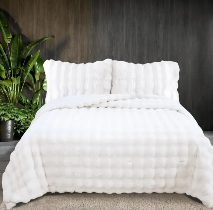 Bonny Kürk Yatak Örtüsü / Krem - 1