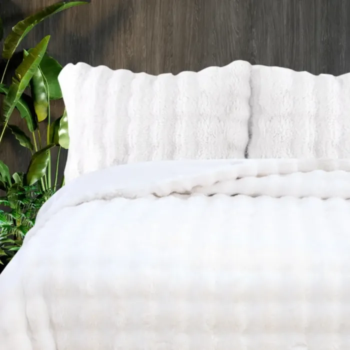 Bonny Kürk Yatak Örtüsü / Krem - 4