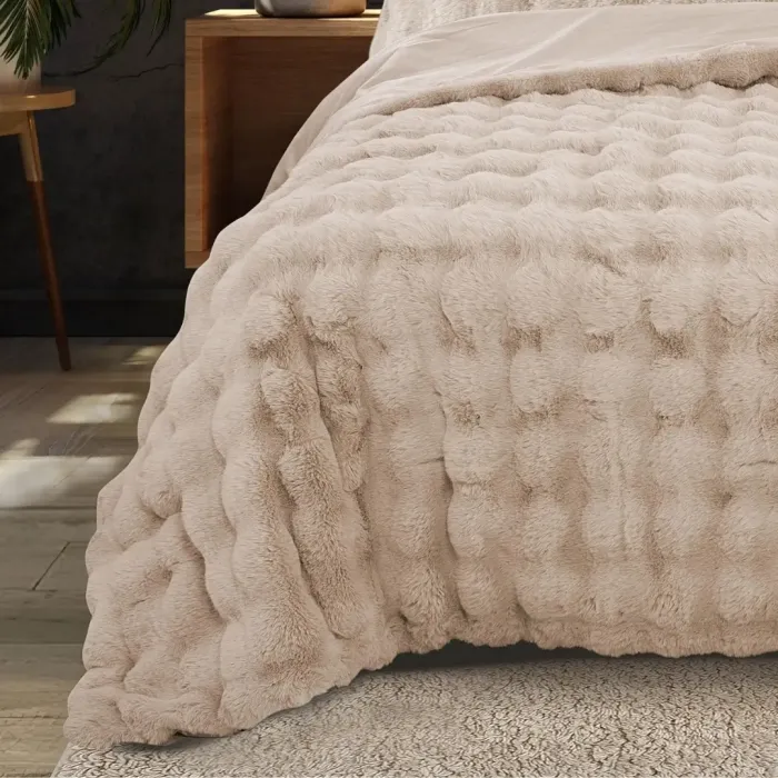 Bonny Kürk Yatak Örtüsü / Vizon - 4