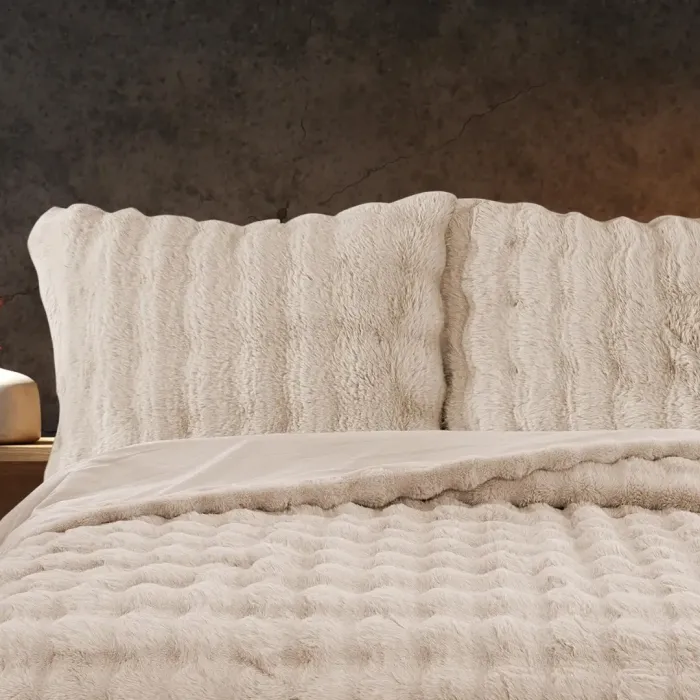 Bonny Kürk Yatak Örtüsü / Vizon - 5