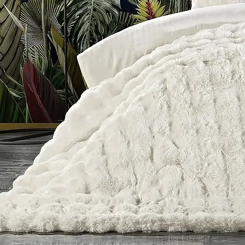 Bonny Kürk Yatak Örtüsü / Krem - 4