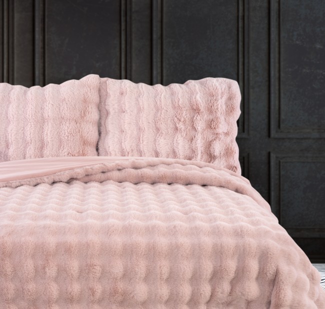 Bonny Kürk Yatak Örtüsü / Pudra - Zebra Casa (1)