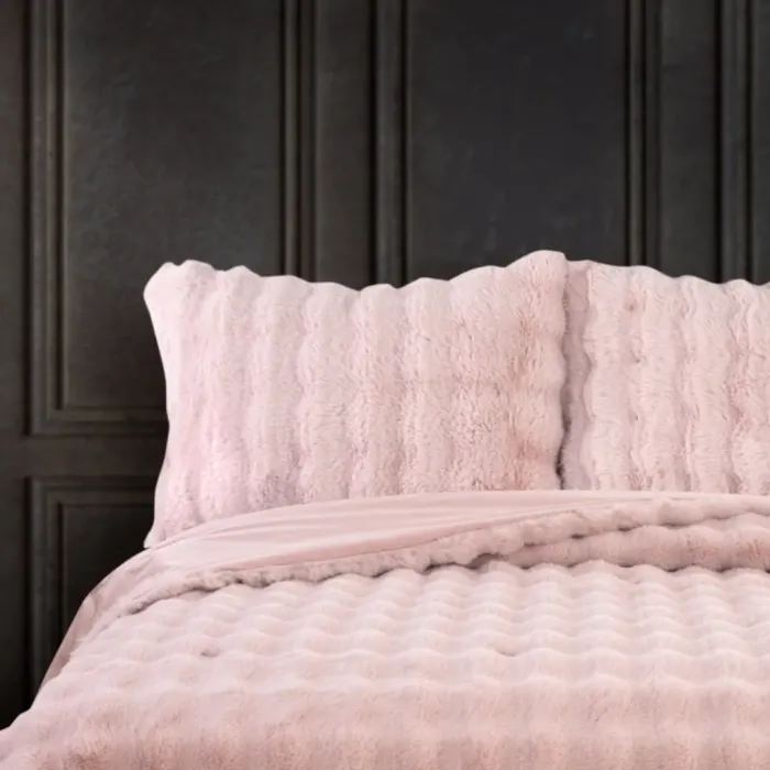 Bonny Kürk Yatak Örtüsü / Pudra - 4
