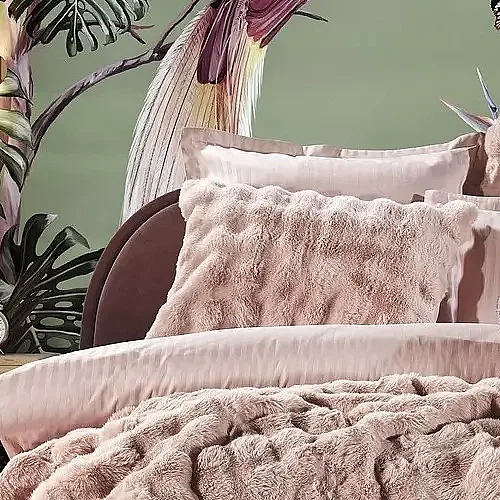 Bonny Kürk Yatak Örtüsü / Pudra - 3