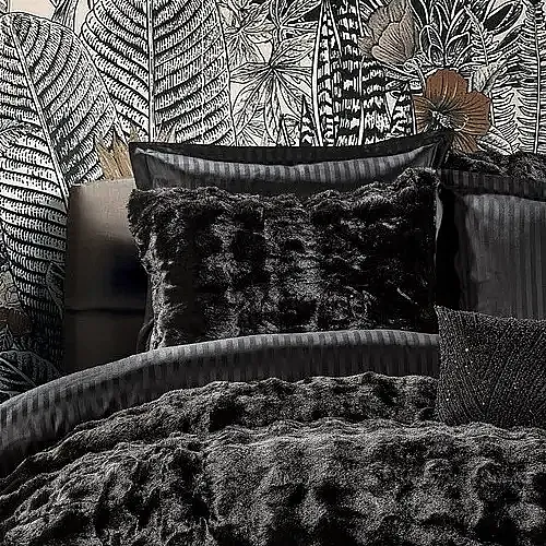 Bonny Kürk Yatak Örtüsü / Siyah - 3