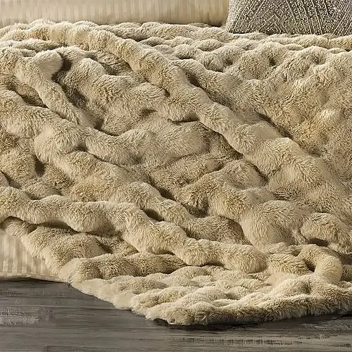 Bonny Kürk Yatak Örtüsü / Vizon - 5