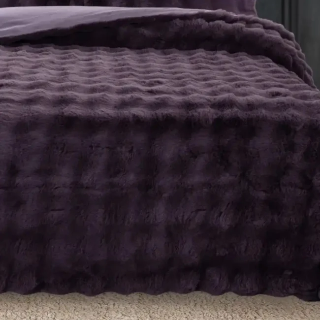 Bonny Kürk Yatak Örtüsü / Mürdüm - 4