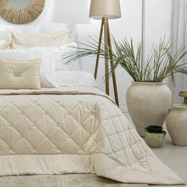 Brezza Yatak Örtüsü Seti / Bej - Zebra Casa (1)