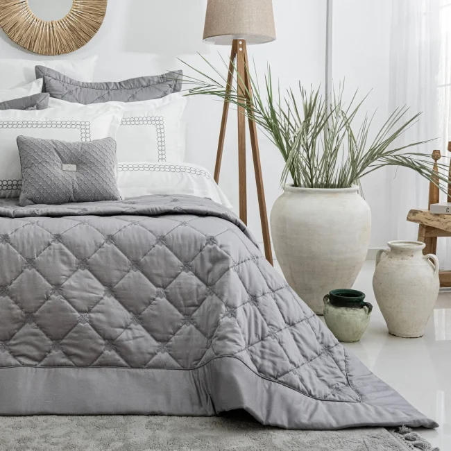 Brezza Yatak Örtüsü Seti / Gri - Zebra Casa (1)