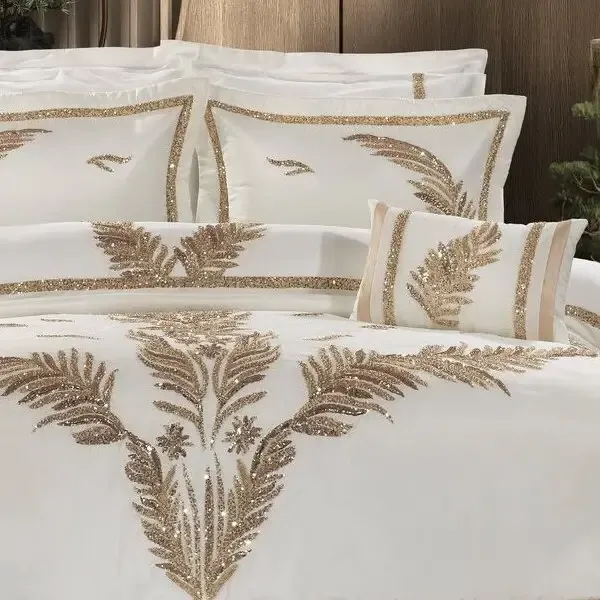 Caroline 10 Parça Çeyiz Yatak Seti / Bej - 3