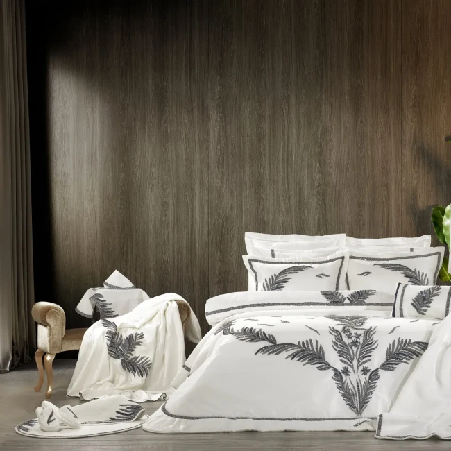 Caroline 23 Parça Premium Çeyiz Yatak Seti / Lacivert - Zebra Casa (1)