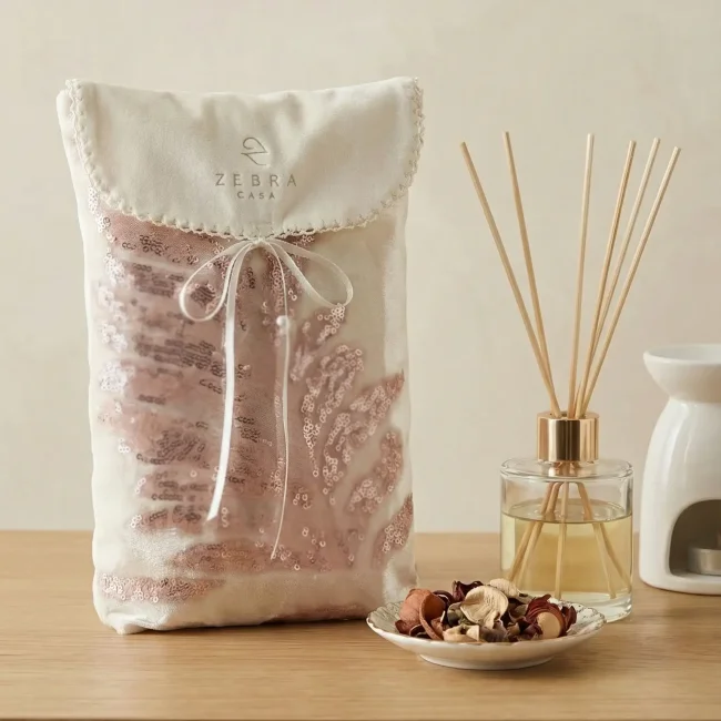 Caroline Çeyizlik Keseli Havlu - Zebra Casa (1)