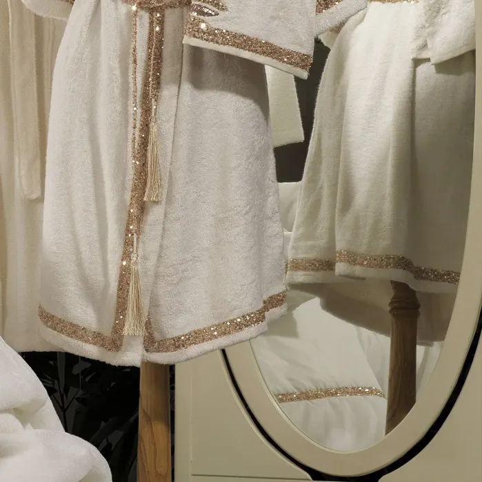 Caroline Kadın Balayı Bornoz Seti / Bej - 3