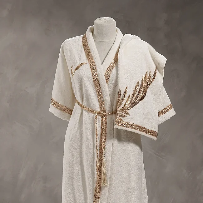 Caroline Kadın Balayı Bornoz Seti / Bej