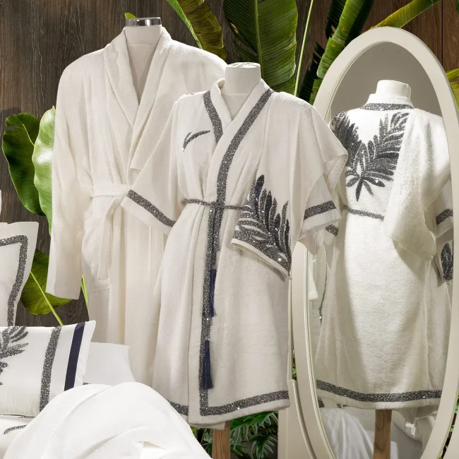 Caroline Kadın Balayı Bornoz Seti / Lacivert - 1