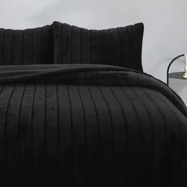 Comfy Çift Kişilik Comforter Set / Siyah - 2