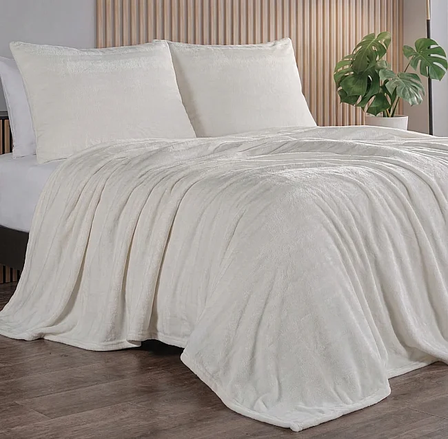 Cozy Tek Kişilik Battaniye Takımı / Krem - 3