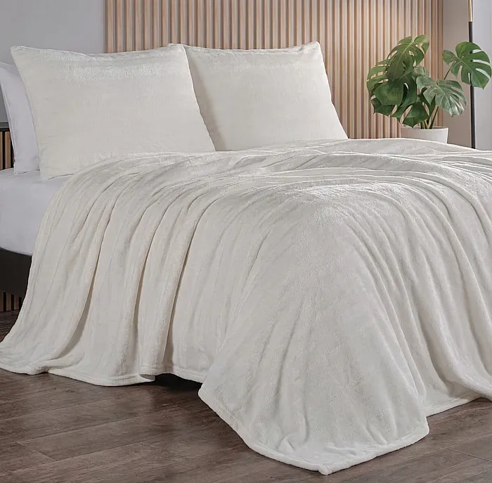 Cozy Tek Kişilik Battaniye Takımı / Krem - 3