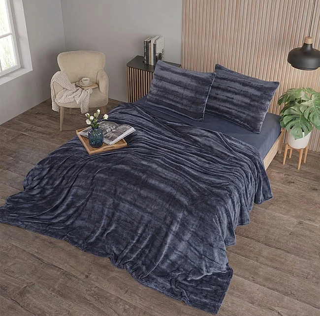 Cozy Tek Kişilik Battaniye Takımı / Lacivert - 3