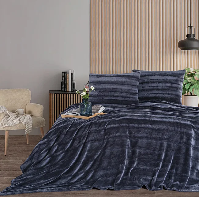 Cozy Tek Kişilik Battaniye Takımı / Lacivert - 4