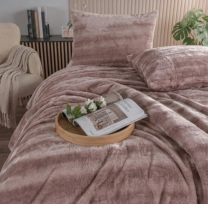 Cozy Tek Kişilik Battaniye Takımı / Pudra - 2