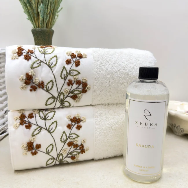 Edessa Kokulu Havlu Seti - Zebra Casa (1)