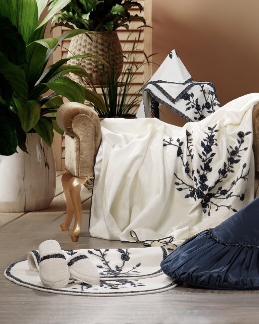 Elenor İkili Oval Paspas Takımı / Lacivert - Zebra Casa