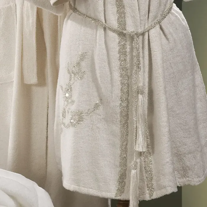 Elenor Kadın Balayı Bornoz Seti/ Krem - 3